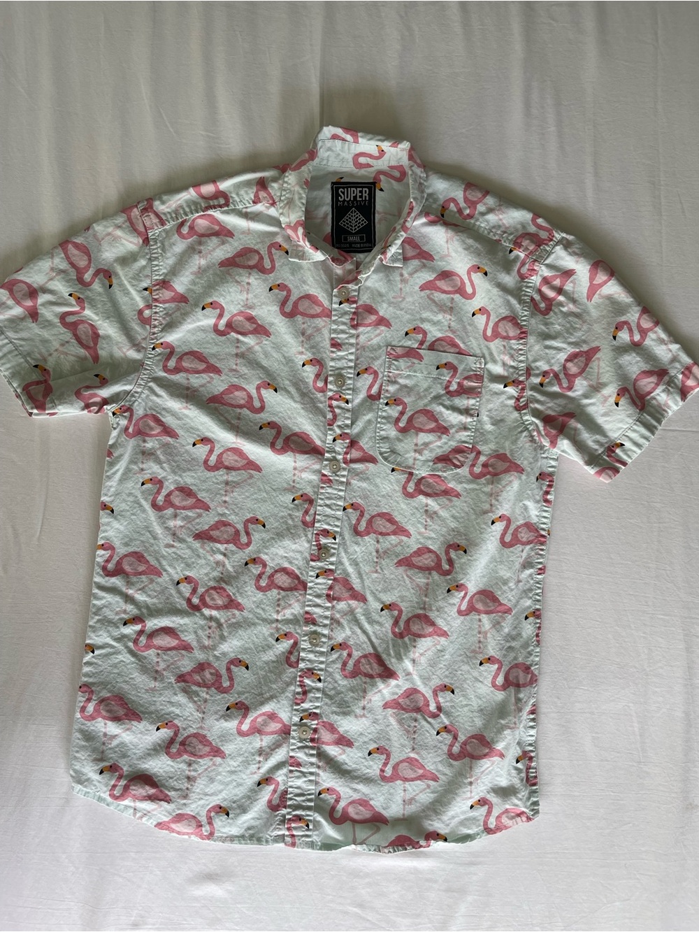 Superdry Pink Flamingo Short-Sleeve Button-Up Shirt